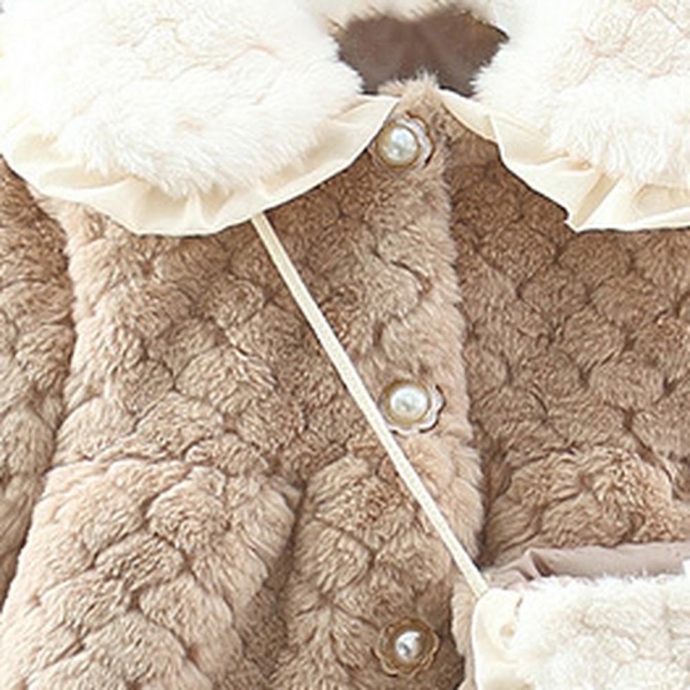 Sugar Rush Solid Overcoat Peter Pan Collar 2 Pcs - White