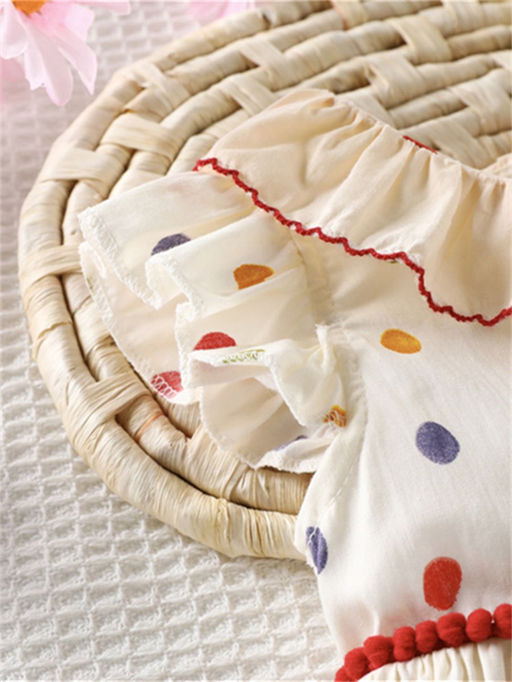 Sugar Rush - Ice Cream Appliqued Regular Fashion Dress - White