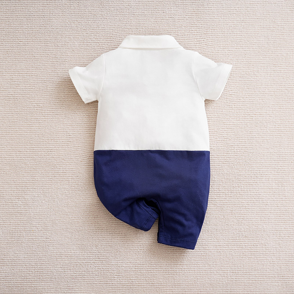Sugar Rush Printed Regular Baby Romper - White/Blue