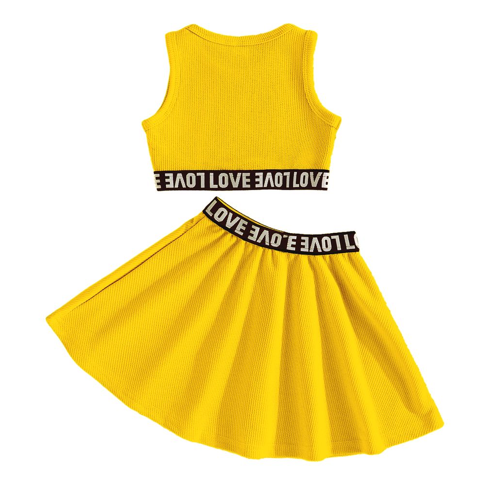 Sugar Rush Solid Top and Skirt - Yellow - 2 Pcs