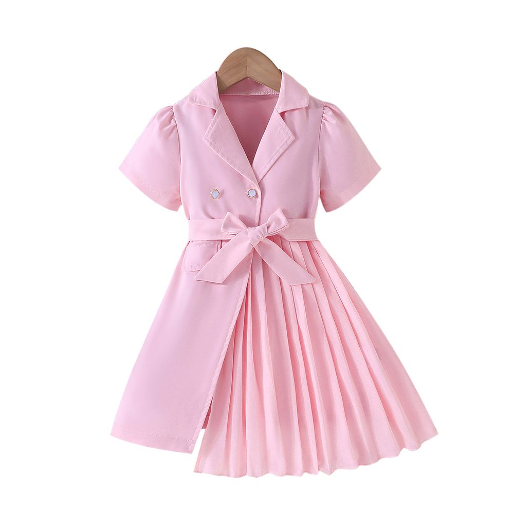 Sugar Rush Girl's Short Sleeves Solid Blazer Dress - Pink
