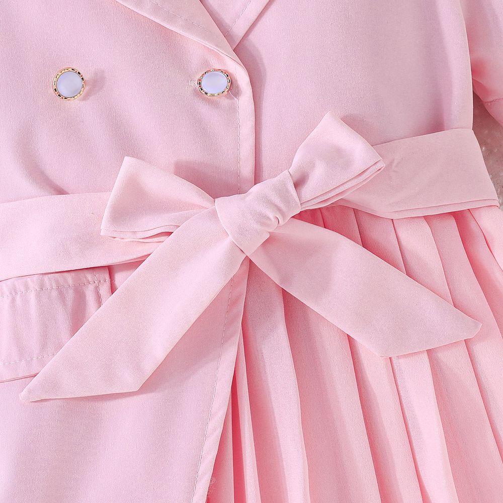 Sugar Rush Girl's Short Sleeves Solid Blazer Dress - Pink