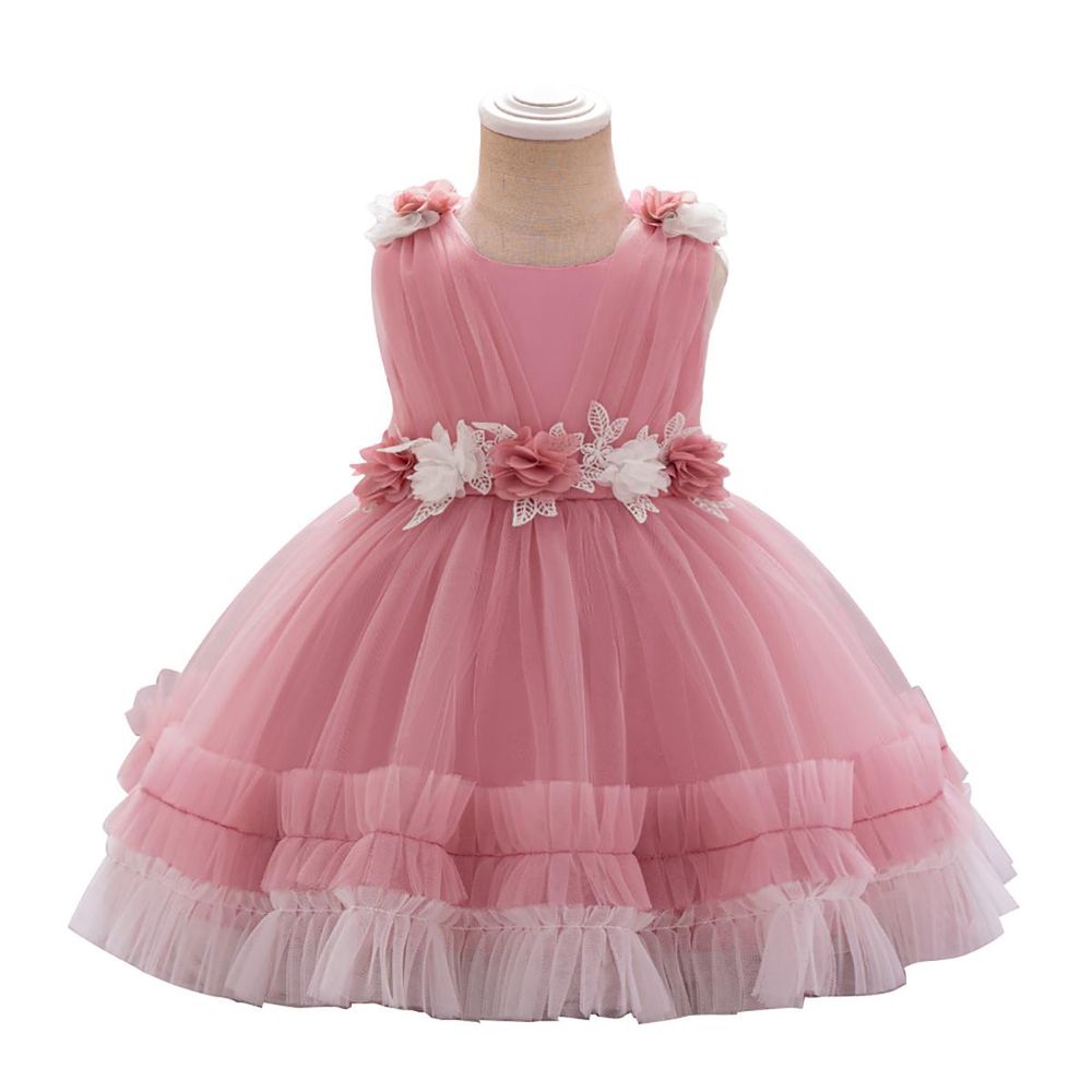 Sugar Rush Girl's Embellished Party Dress - Pink