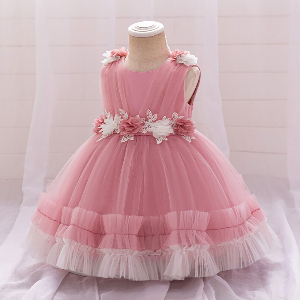 Sugar Rush Girl's Embellished Party Dress - Pink