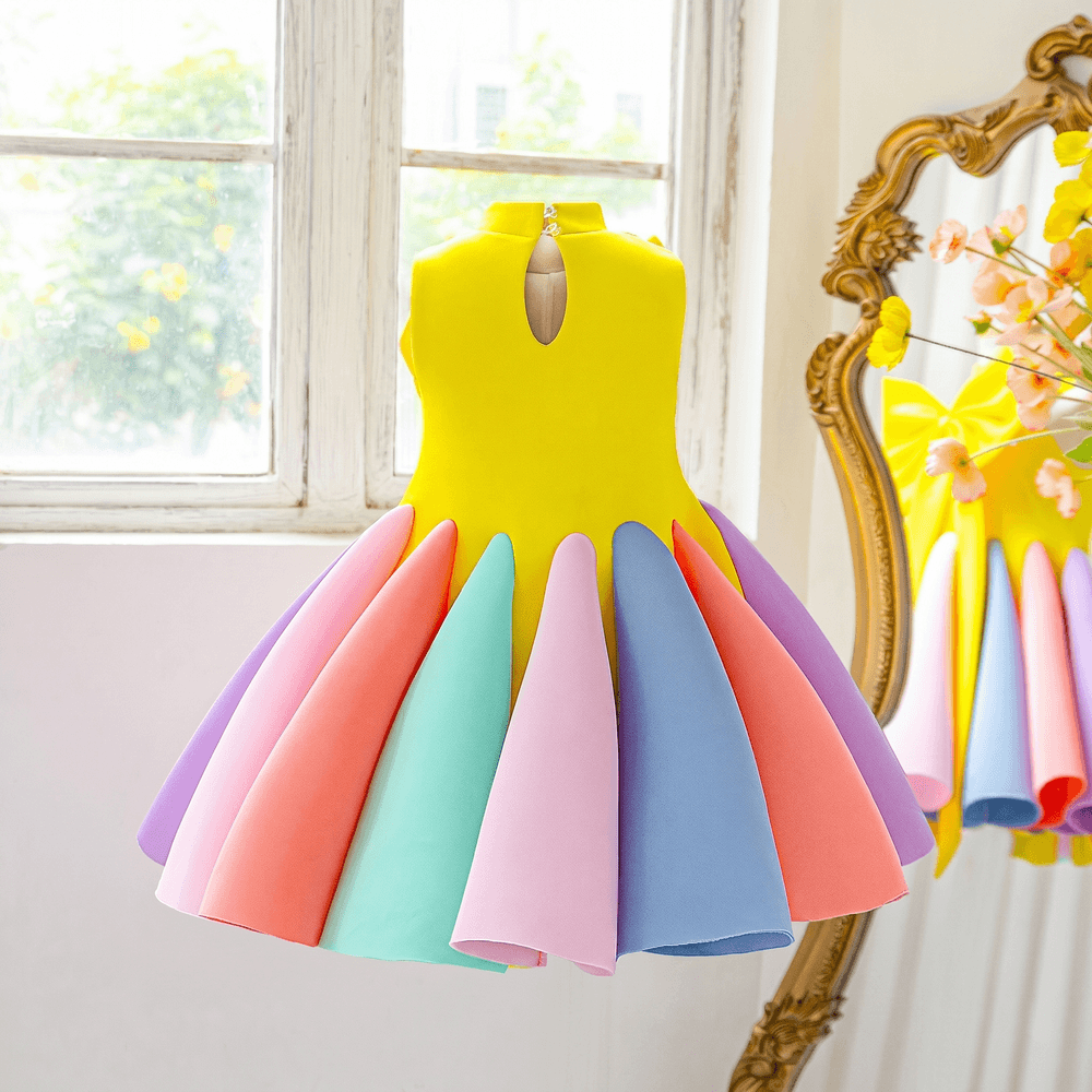 Sugar Rush - Bow Attached Sleeveless Party Dress - Multicolor