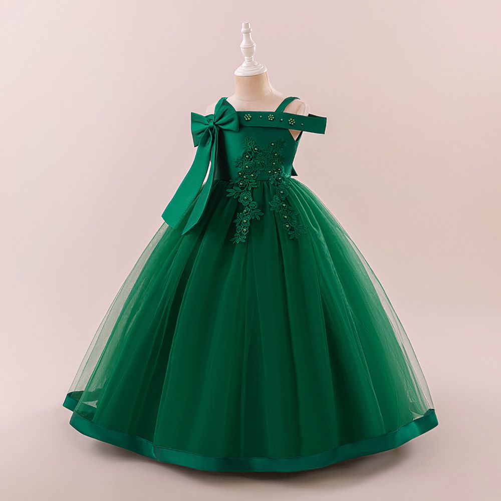 Sugar Rush Embellished Off-Shoulder Party Dress - Green