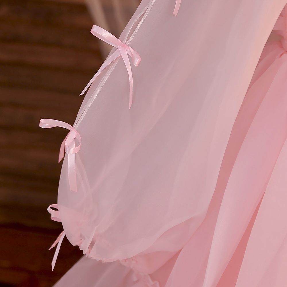 Sugar Rush - Embellished Full Sleeves Party Dress - Pink