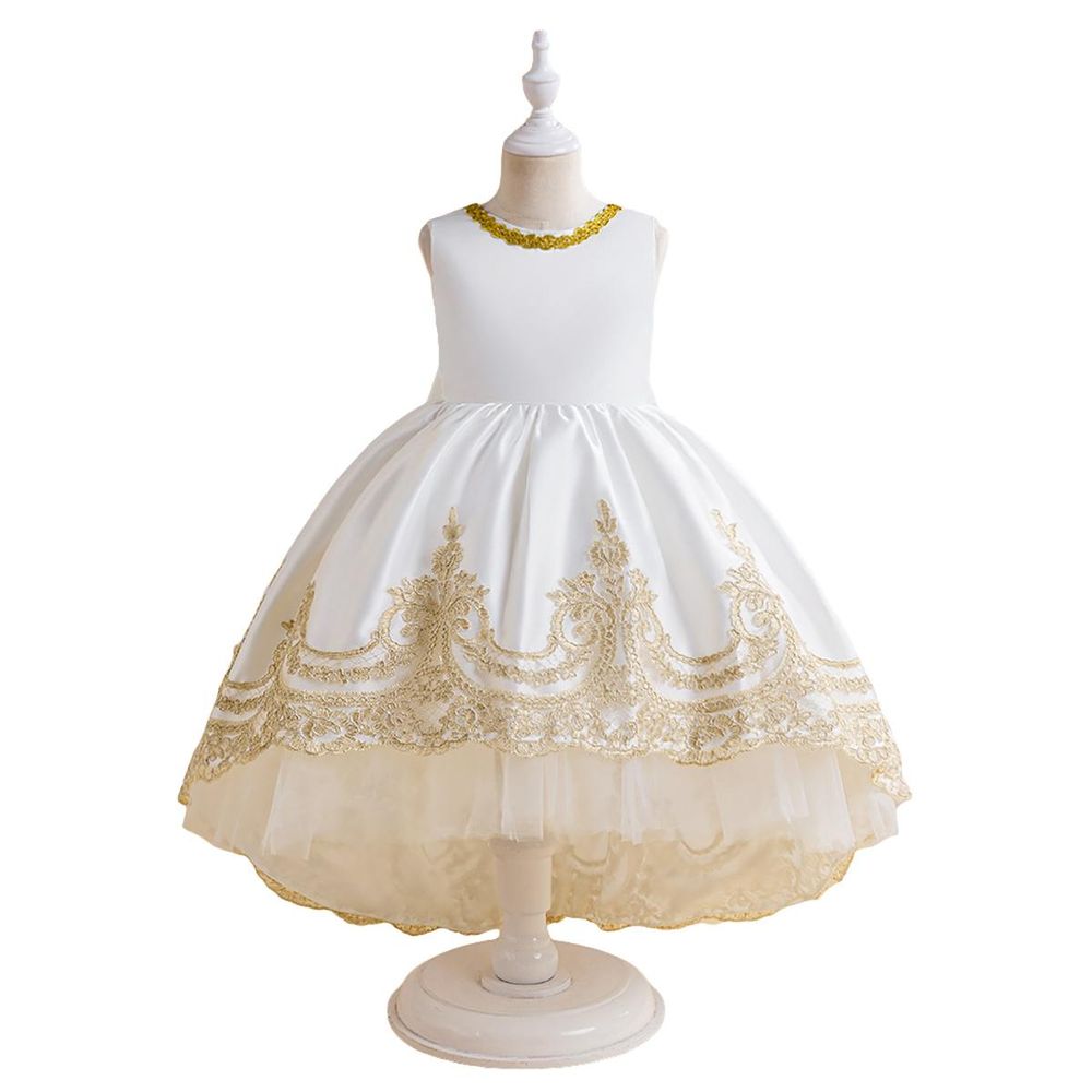 Sugar Rush Sleeveless Embellished Party Dress - White