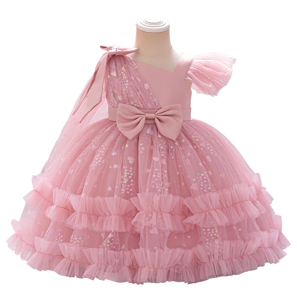 Sugar Rush Cold Shoulder Embellished Party Dress - Pink