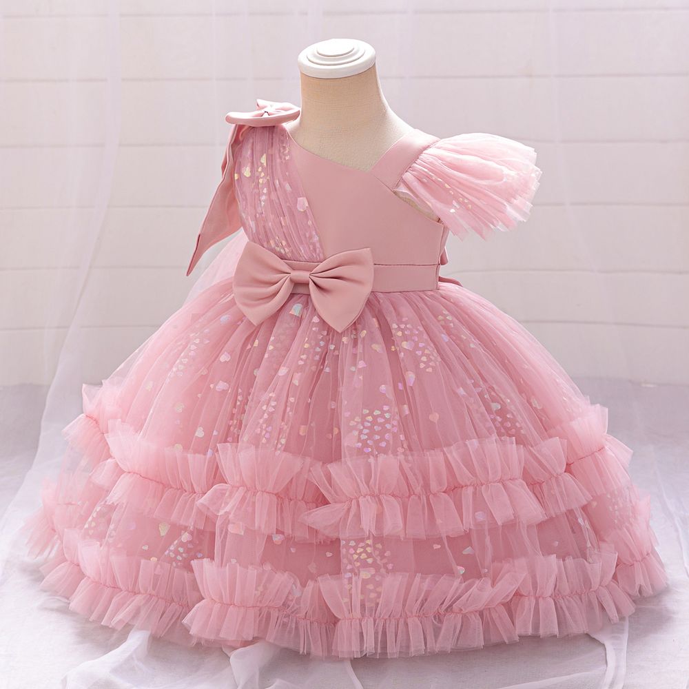 Sugar Rush Cold Shoulder Embellished Party Dress - Pink