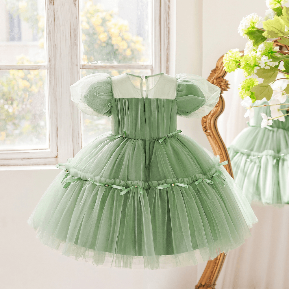 Sugar Rush - Solid Regular Short Sleeves Party Dress - Green