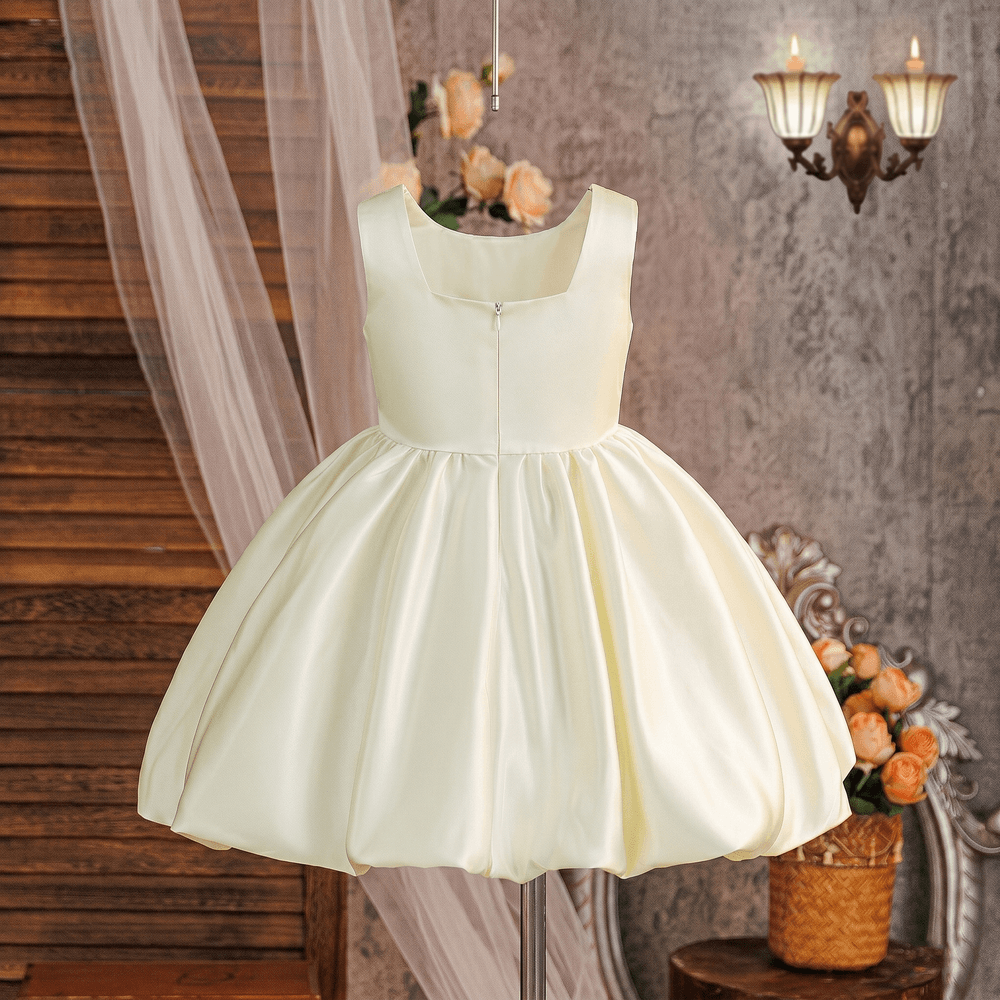 Sugar Rush - Sleeveless Flower Appliqued Party Dress - White