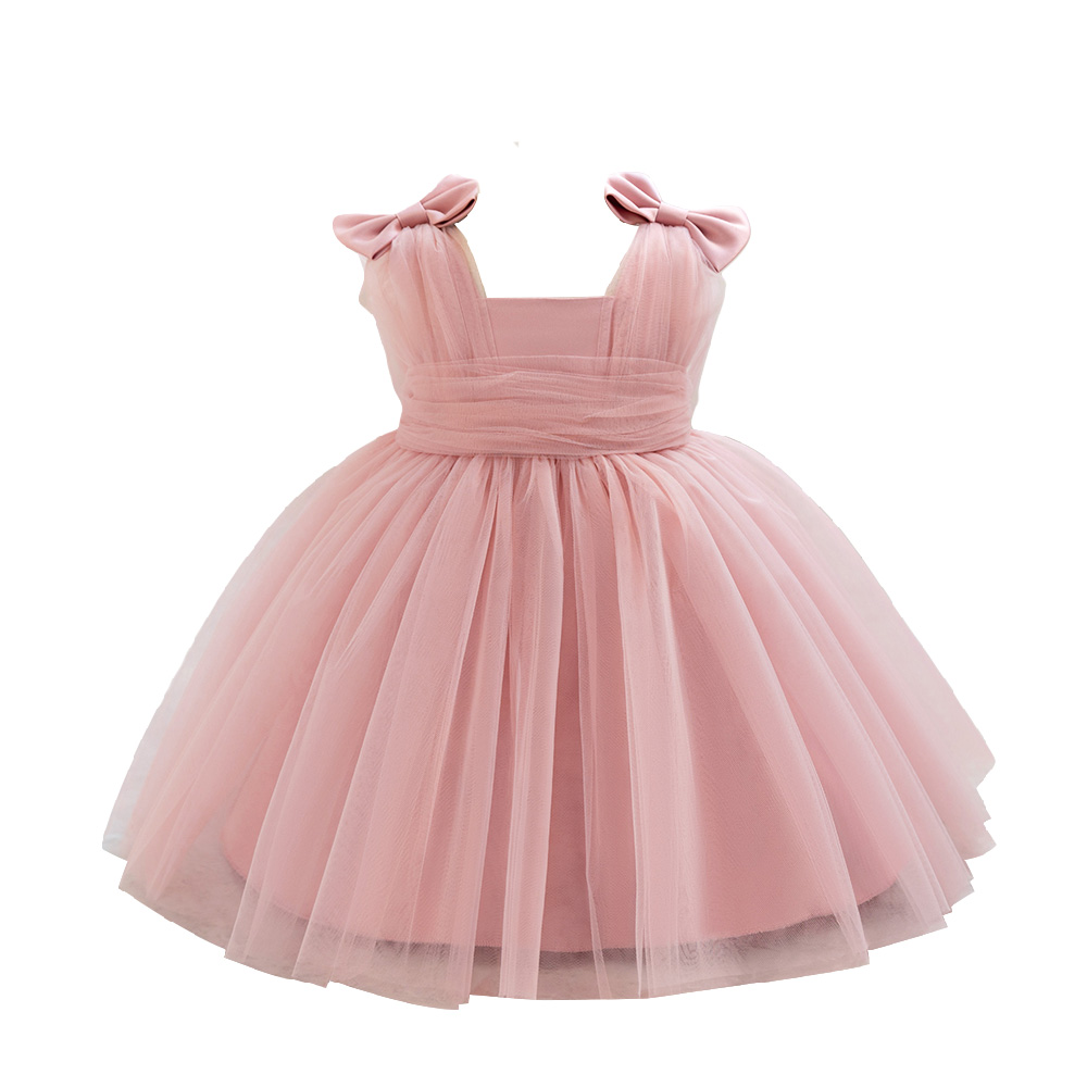 Sugar Rush Appliqued Regular Square-Neck Sleeveless Party Dress - Pink