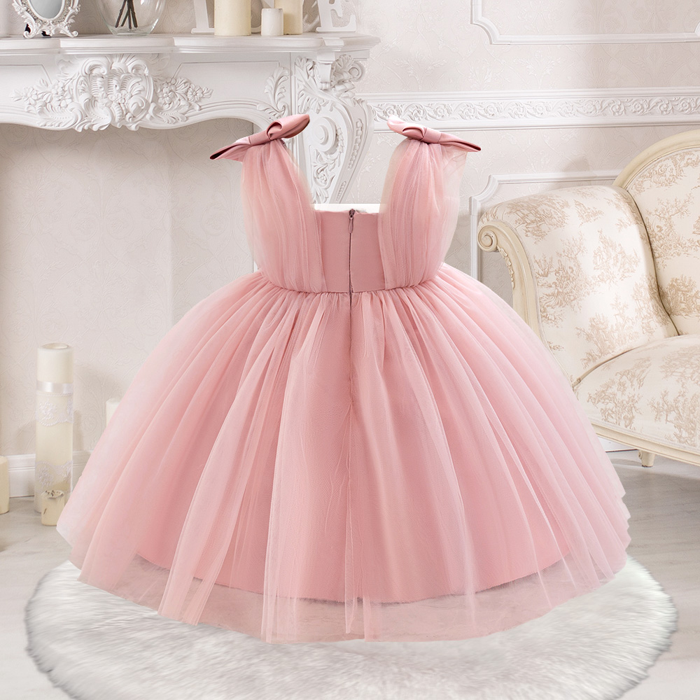 Sugar Rush Appliqued Regular Square-Neck Sleeveless Party Dress - Pink