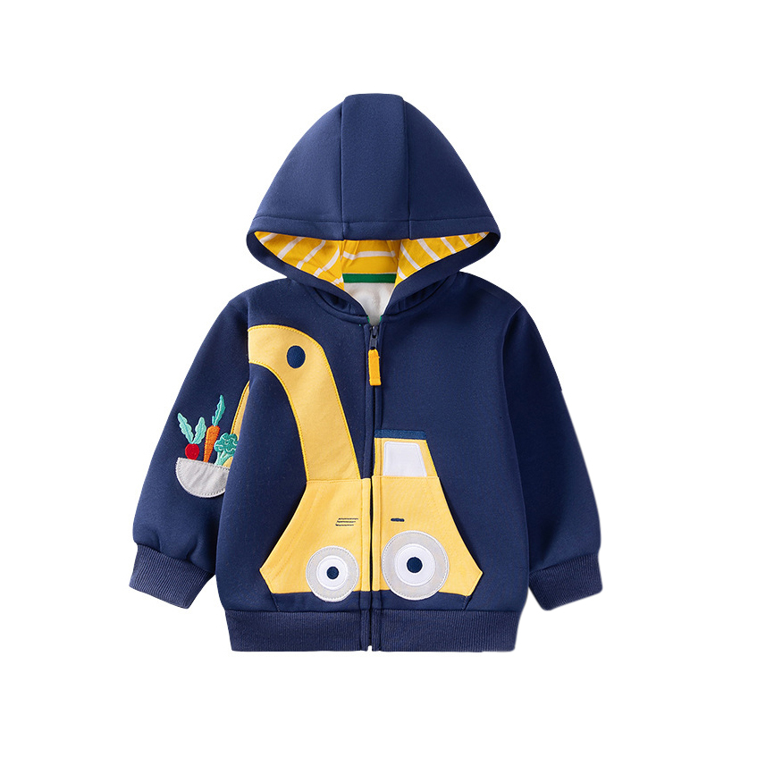 Sugar Rush Appliqued Regular Hoodie Full Sleeves Jacket - Navy Blue