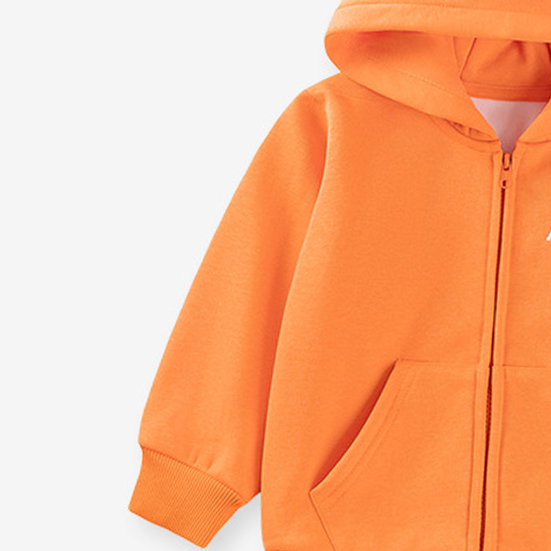 Sugar Rush Boys' Embroidered Hooded Full Sleeves Jacket - Orange