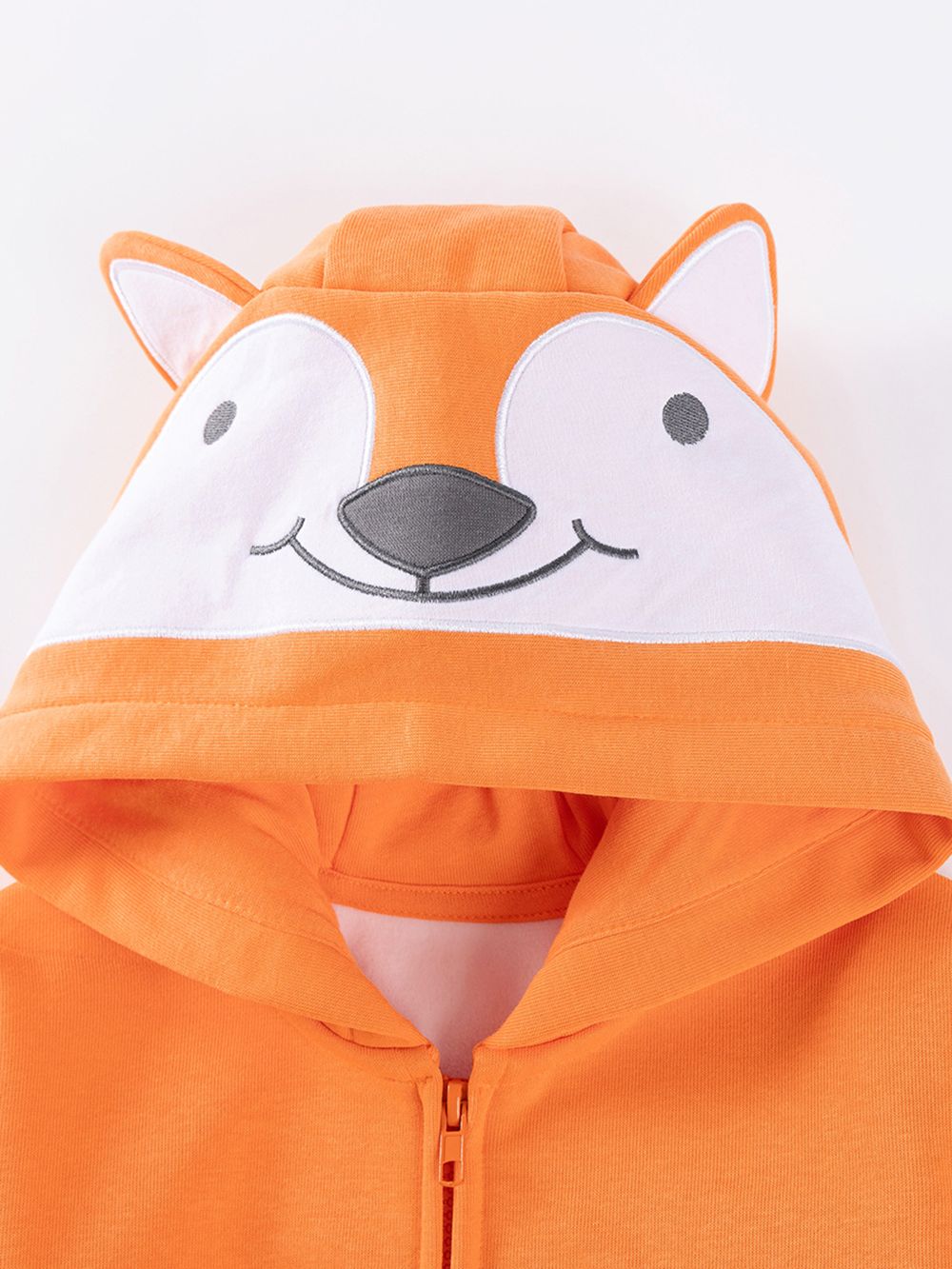 Sugar Rush Boys' Embroidered Hooded Full Sleeves Jacket - Orange