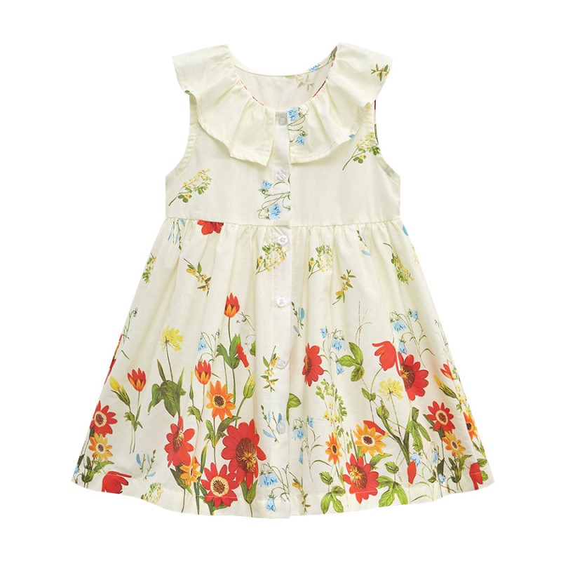 Sugar Rush Girl's Floral Regular Round Neck Sleeveless Casual Dress