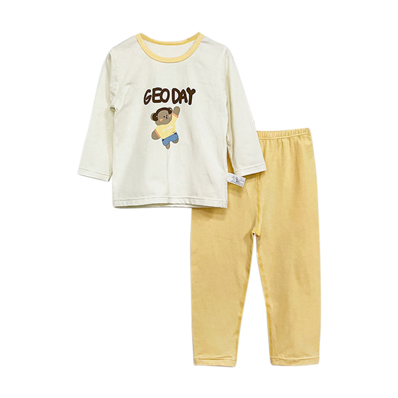 Sugar Rush Printed Regular Round Neck Full Sleeves Sleepwear - Yellow