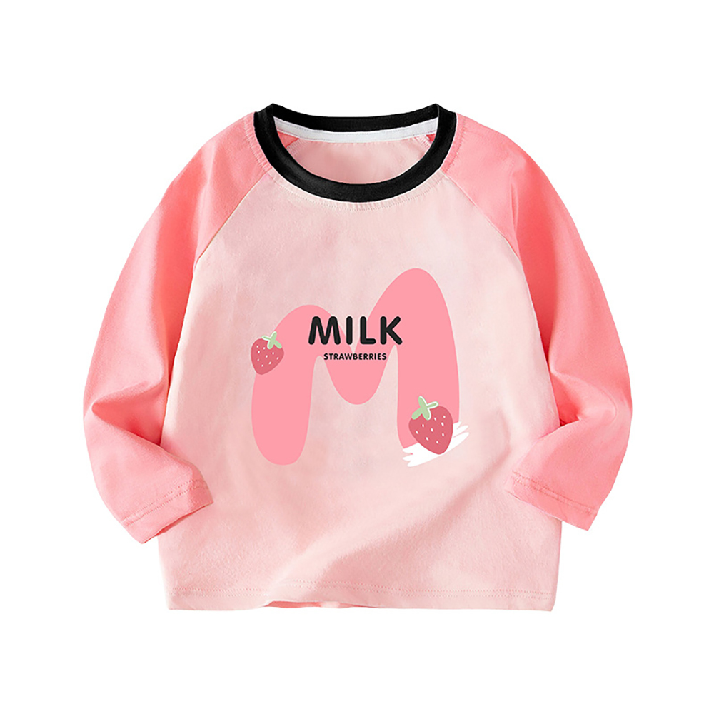 Sugar Rush Milk and Strawberries Printed Cotton T-Shirt - Pink