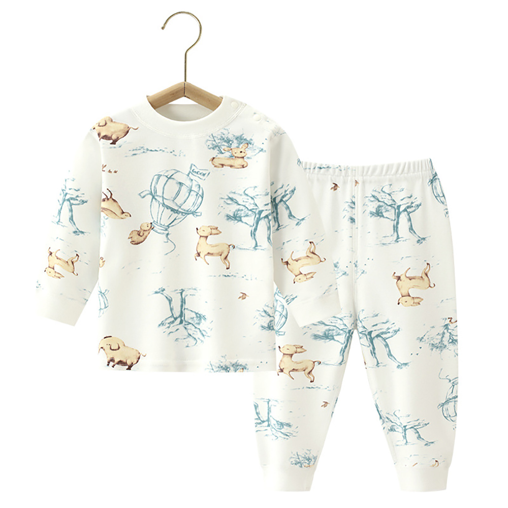Sugar Rush Regular Round Neck Full Sleeves Top & Bottom Set Printed - White