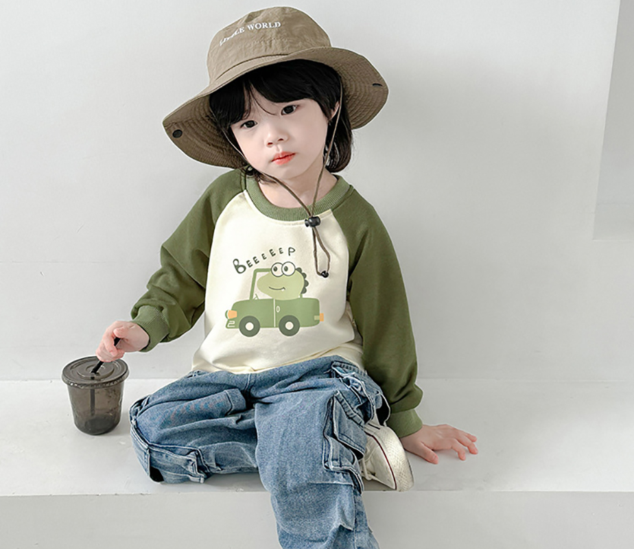 Sugar Rush Printed Round Neck Full Sleeves Top - Green