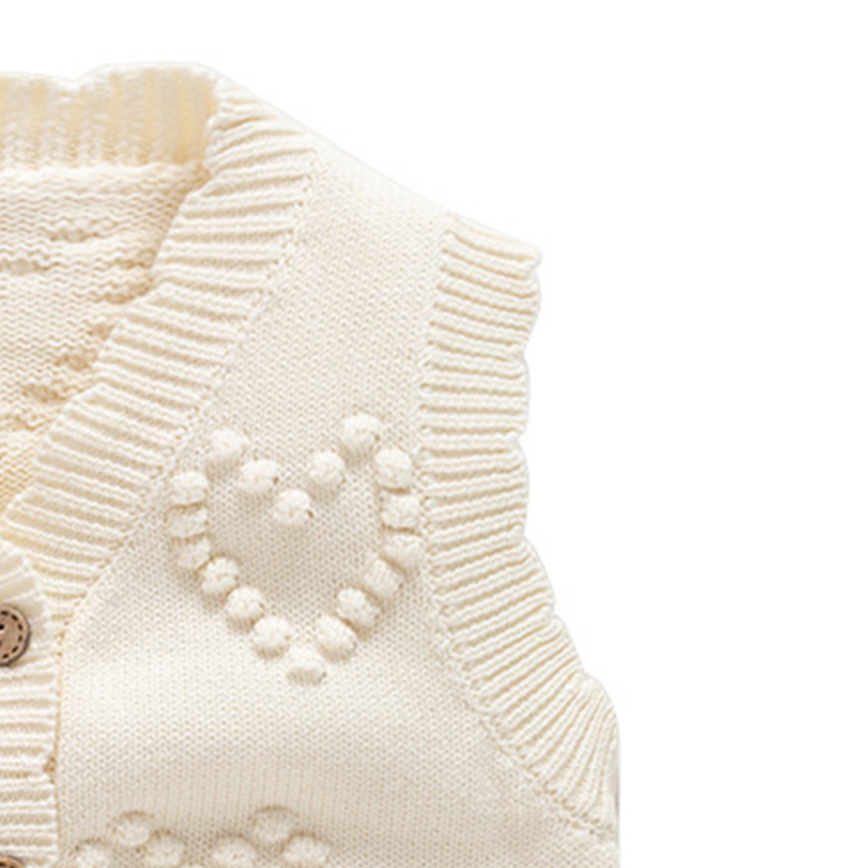 Sugar Rush Girl's Solid V-Neck Sweater Vest - White