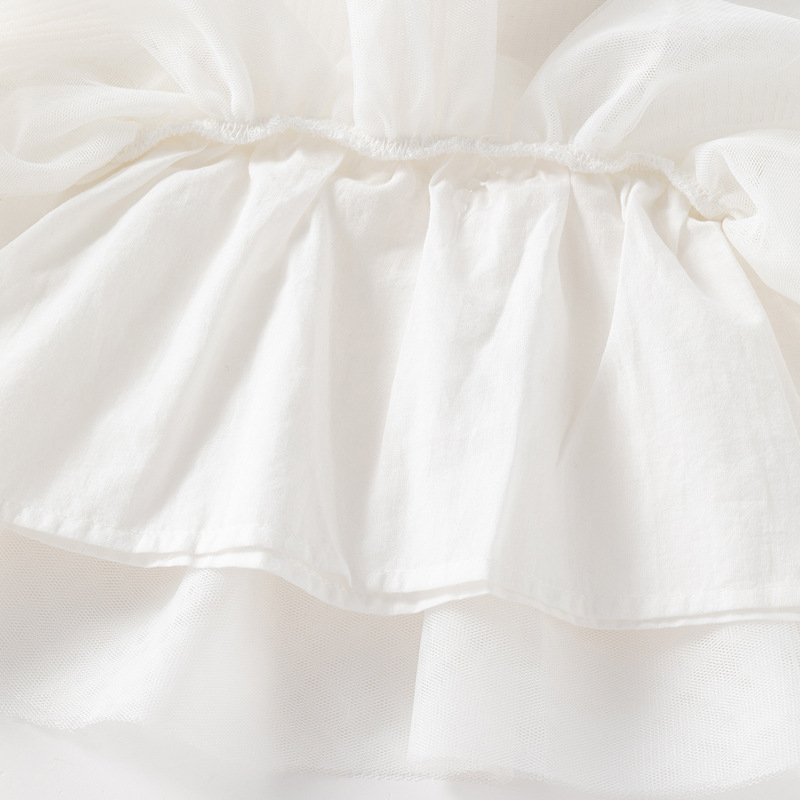 Sugar Rush Girl's Appliqued Regular Dress with Jacket - White - 2 Pcs