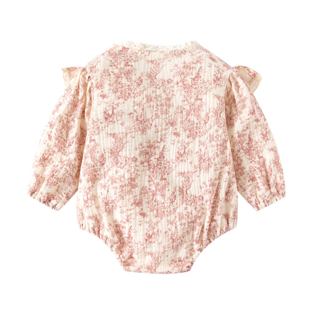Sugar Rush Long Sleeve Romper with Hat Printed - Pink