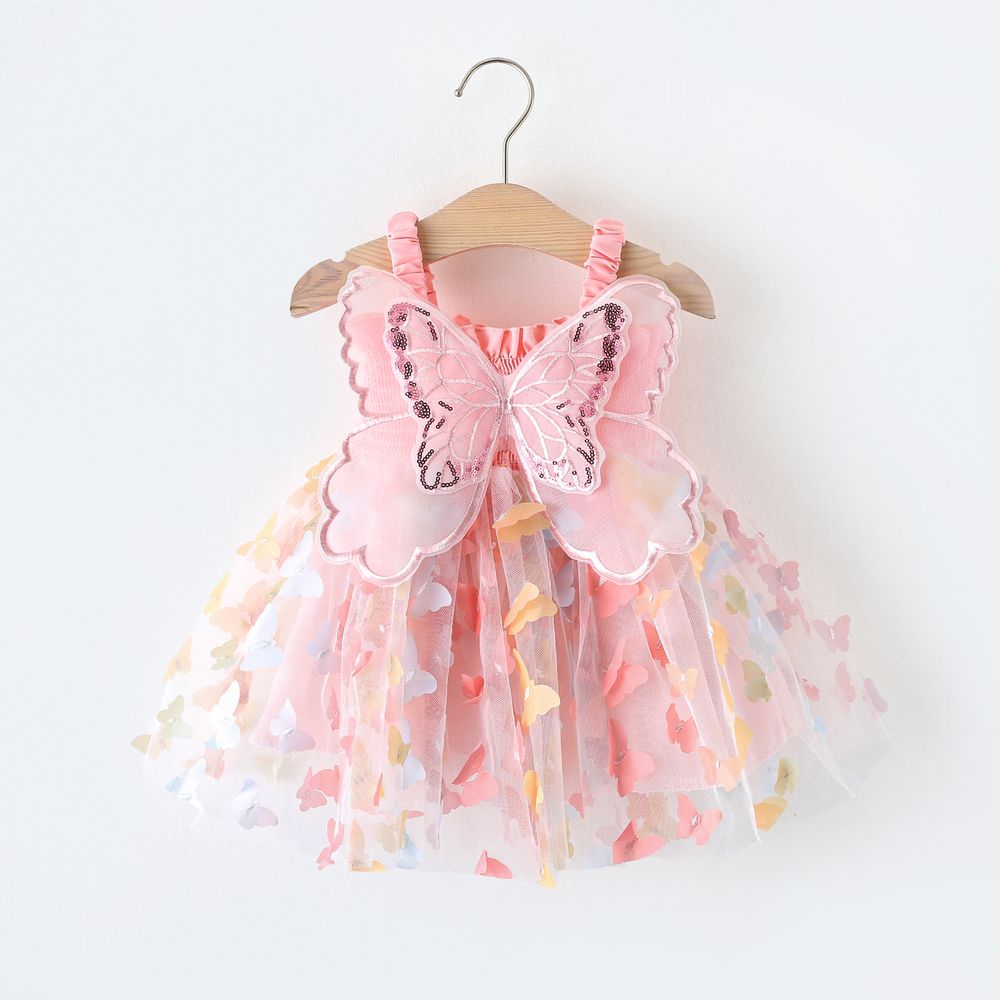 Sugar Rush Butterfly Detail Balloon Dress - Pink
