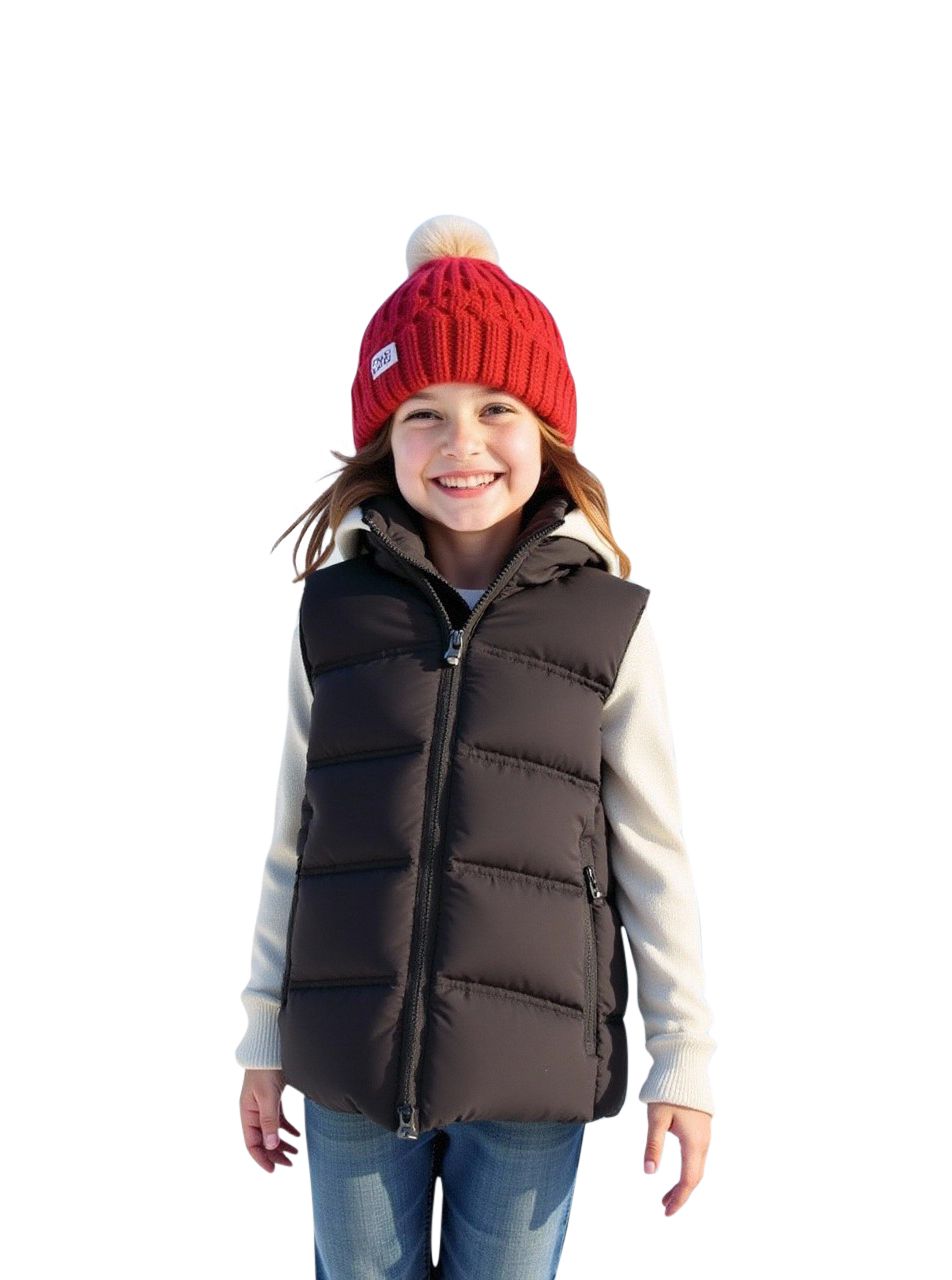 Sugar Rush Kid's Solid Sleeveless Parka Jacket