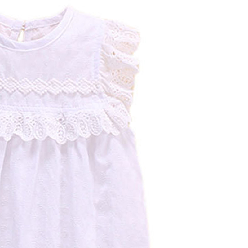 Sugar Rush Baby Girls' Laced Sleeveless Romper & Cap - White - 2 Pcs