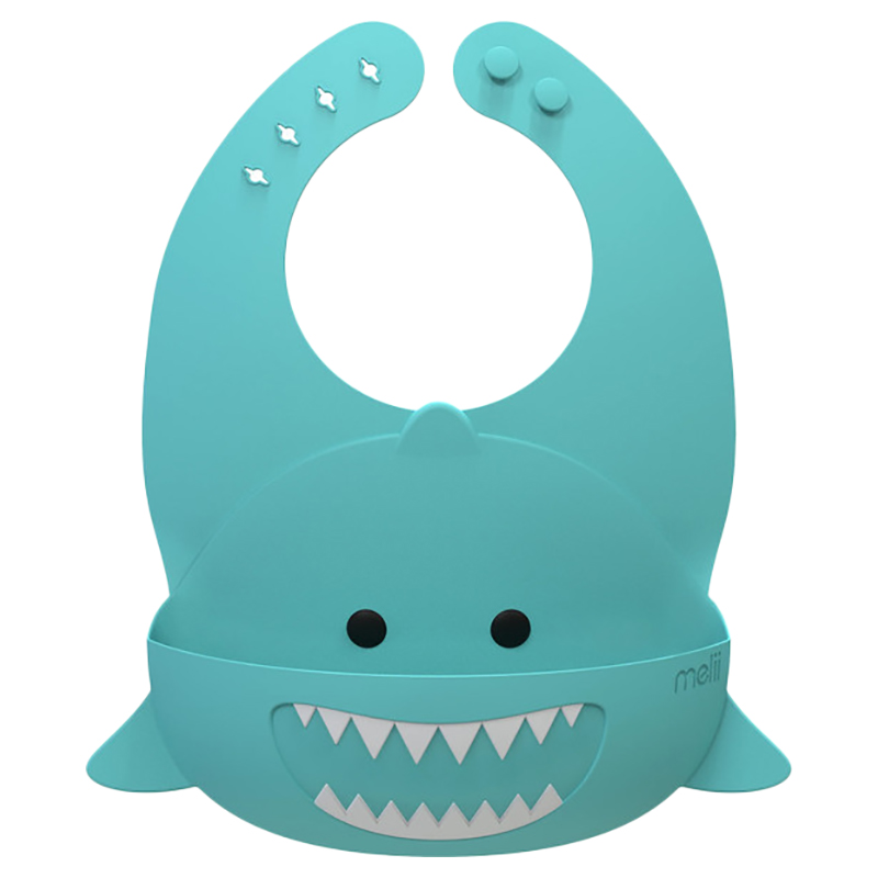 Melii - Silicone Bib - Blue Shark