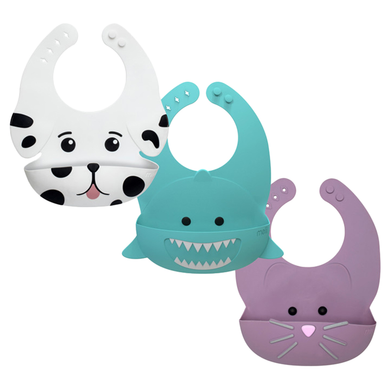 Melii - Silicone Bib - Blue Shark