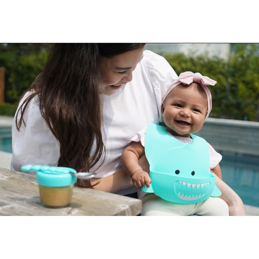 Melii - Silicone Bib - Blue Shark