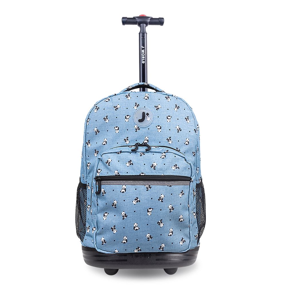 J World - New York Sunrise Kids Rolling Backpack - Panda - 18 Inch