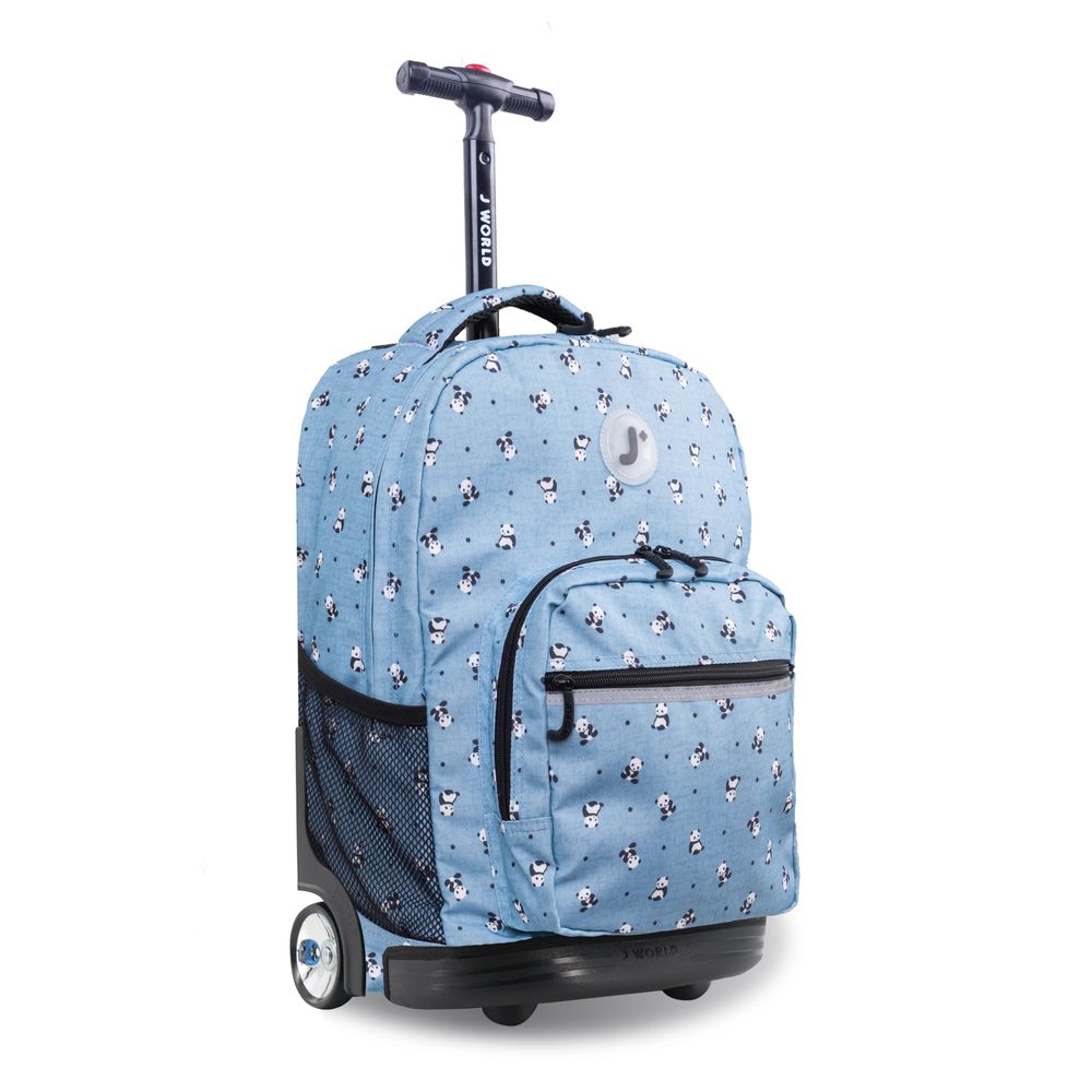 J World - New York Sunrise Kids Rolling Backpack - Panda - 18 Inch
