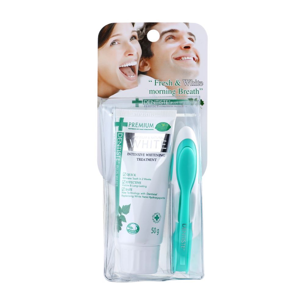 Dentiste - Foldable Brush & Natural White Toothpaste - 50 gm