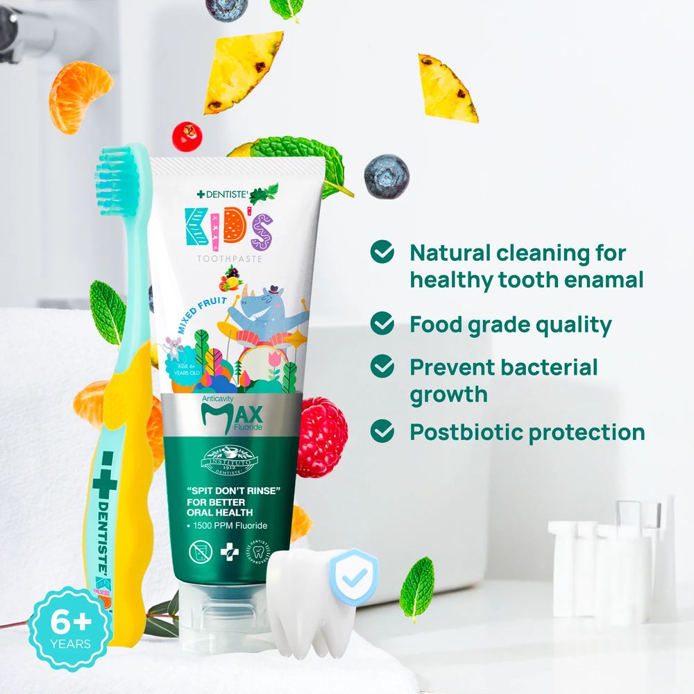 Dentiste - Kids Anticavity Max Fluoride Toothpaste - Mixed Fruit Flavour - 60 gm