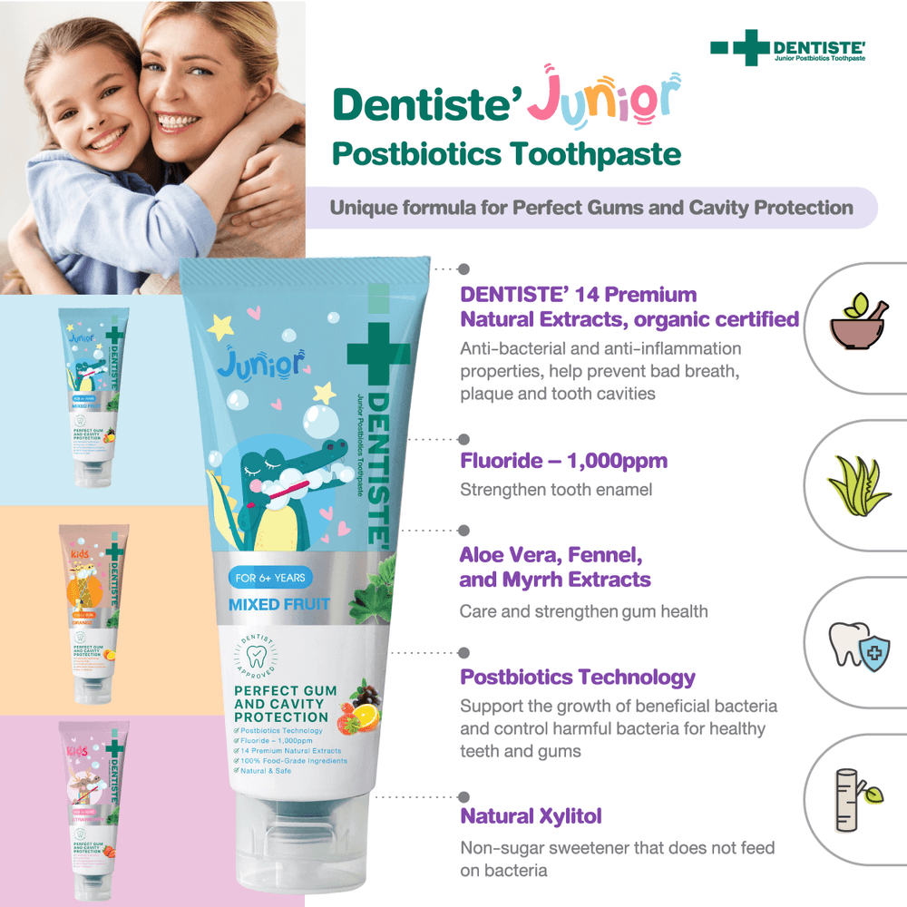 Dentiste - Junior Postbiotics Toothpaste - Mixed Fruit Flavour - 60 gm