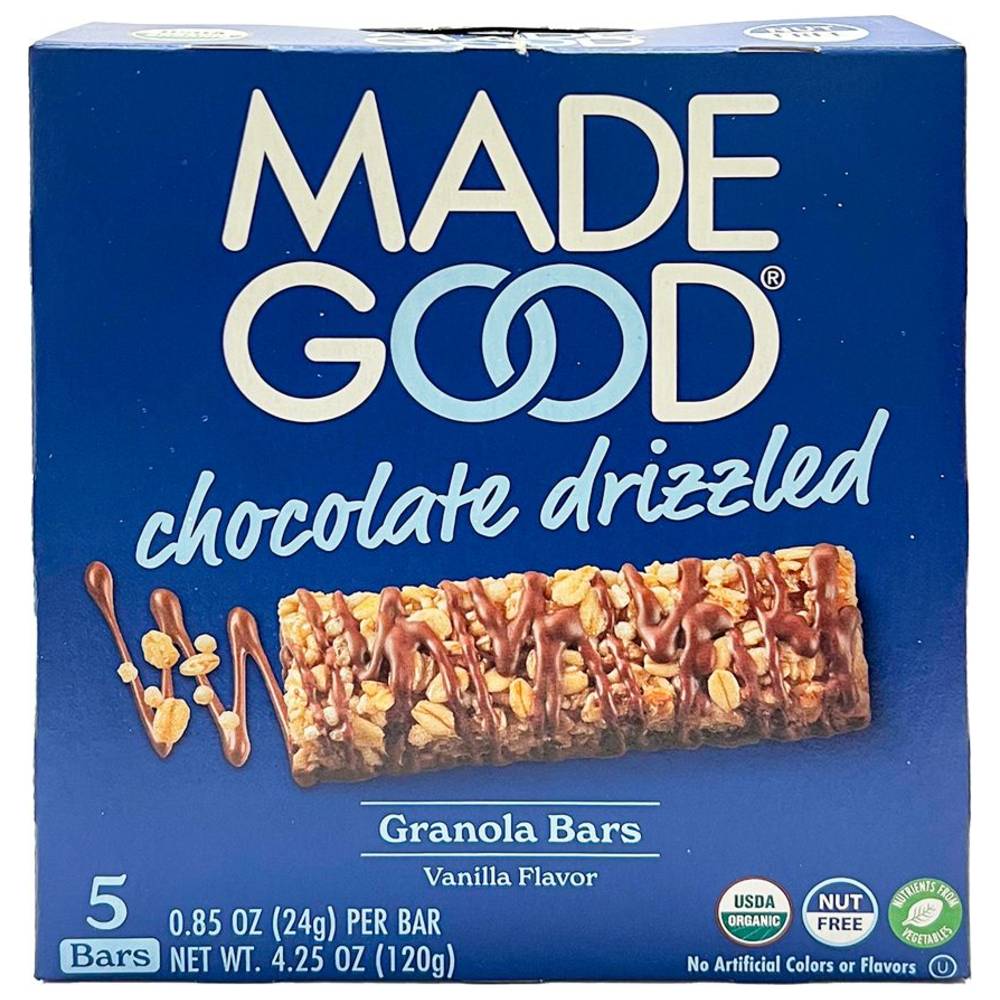 Made Good - Chocolate Drizzled Granola Bar - Vanilla  - Pack of 5 - 120 gm