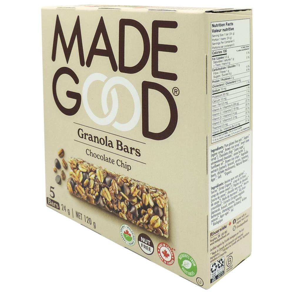 Made Good - Granola Bars - Chocolate Chip - Pack of 5 - 120 gm