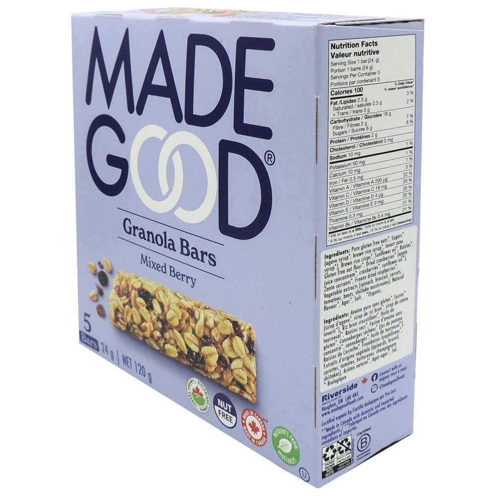 Made Good - Granola Bars - Mixed Berry - Pack of 5 - 120 gm