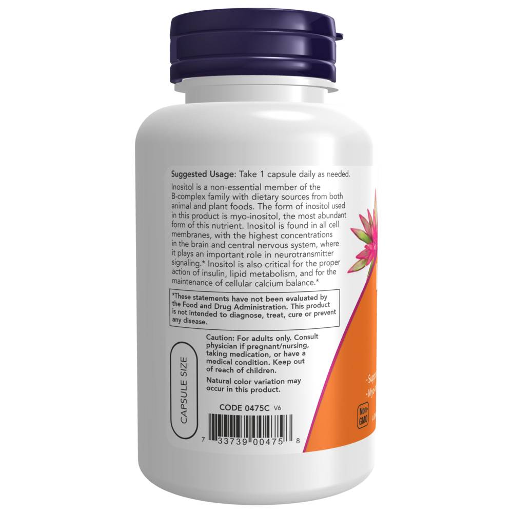 Now Foods - Inositol 500mg Veg Capsules - 100 Pcs