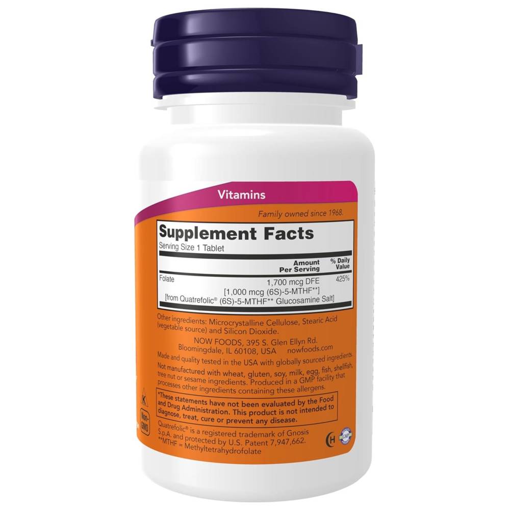 Now Foods - Methyl Folate 1000 mcg Tablets - 90 Pcs