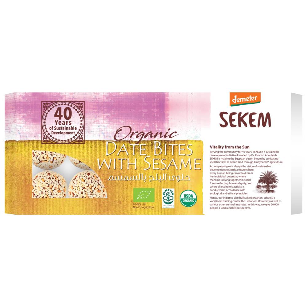 Sekem - Organic Date Bites With Sesame - 120 gm
