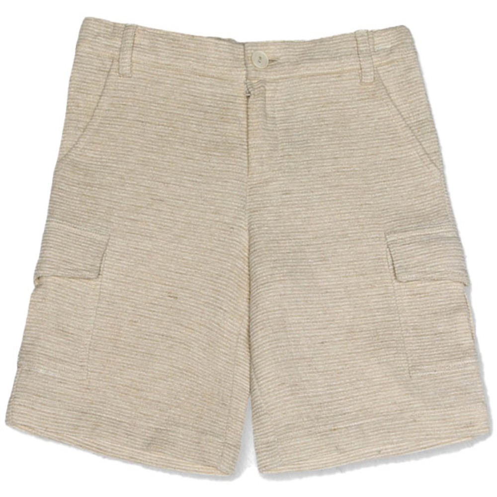 Jules & Juliette Boy's Andre Shorts Beige Stripe - Linen