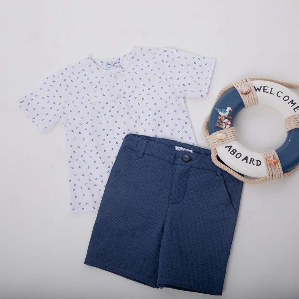 Jules & Juliette Boy's Billy Shorts Shrink - Navy Blue