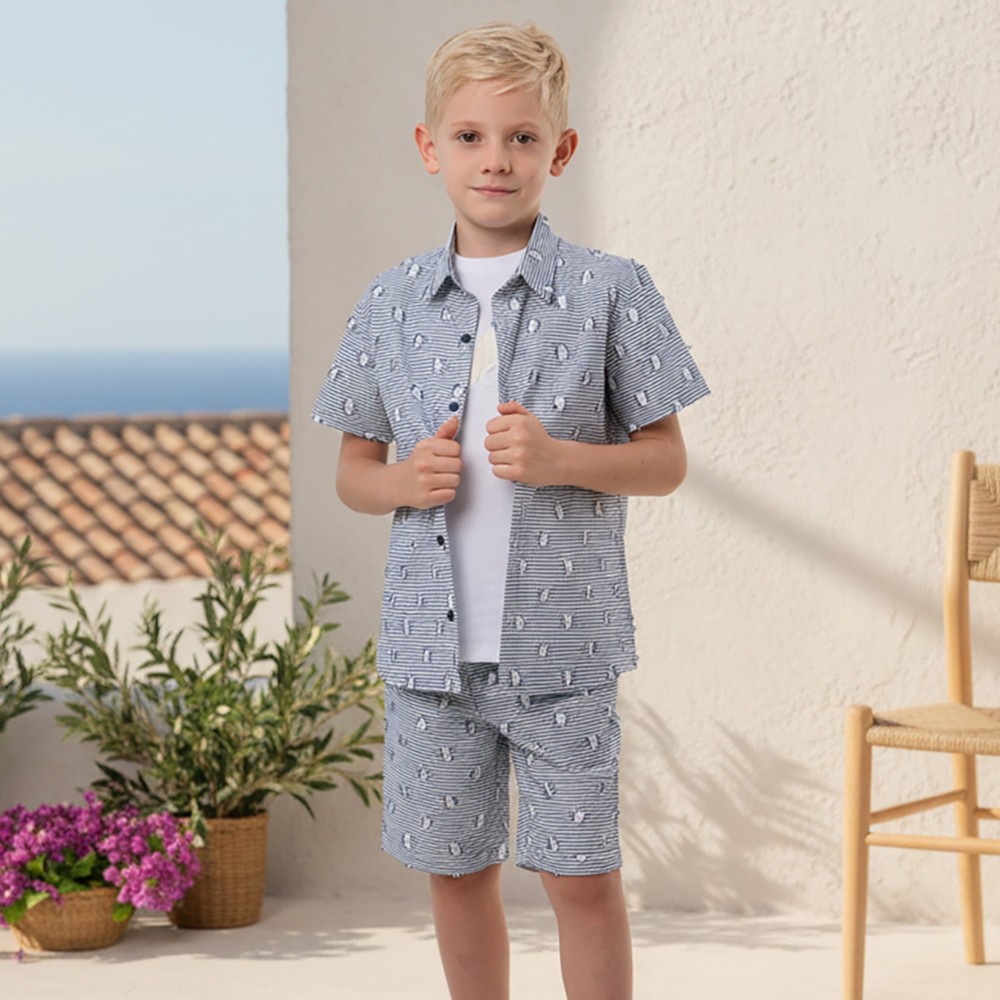 Jules & Juliette Boy's Billy Shorts Square - Navy Blue