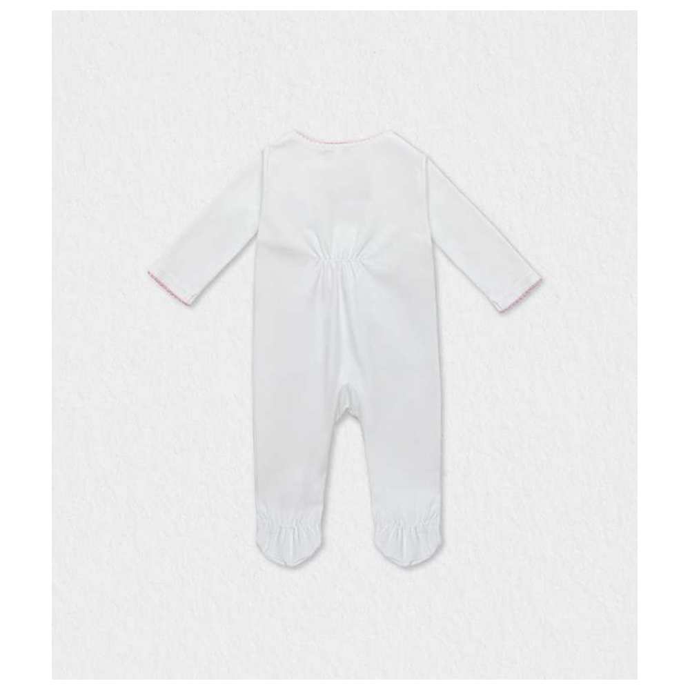 Jules & Juliette Butterfly Baby Cotton Sleepsuit - White